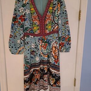 Akemi Kin Karmina Beaded Boho Lined Dress Sz 8 NWT